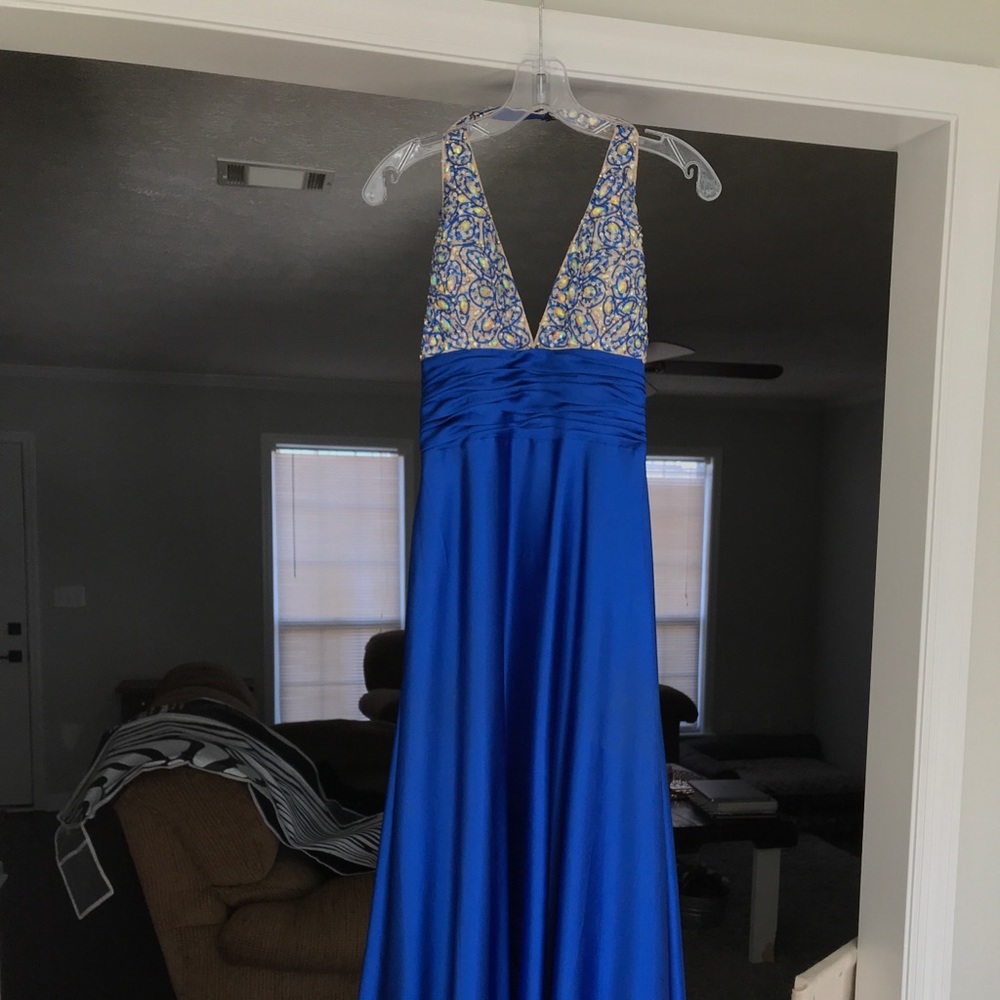 Royal blue formal gown, size 8!